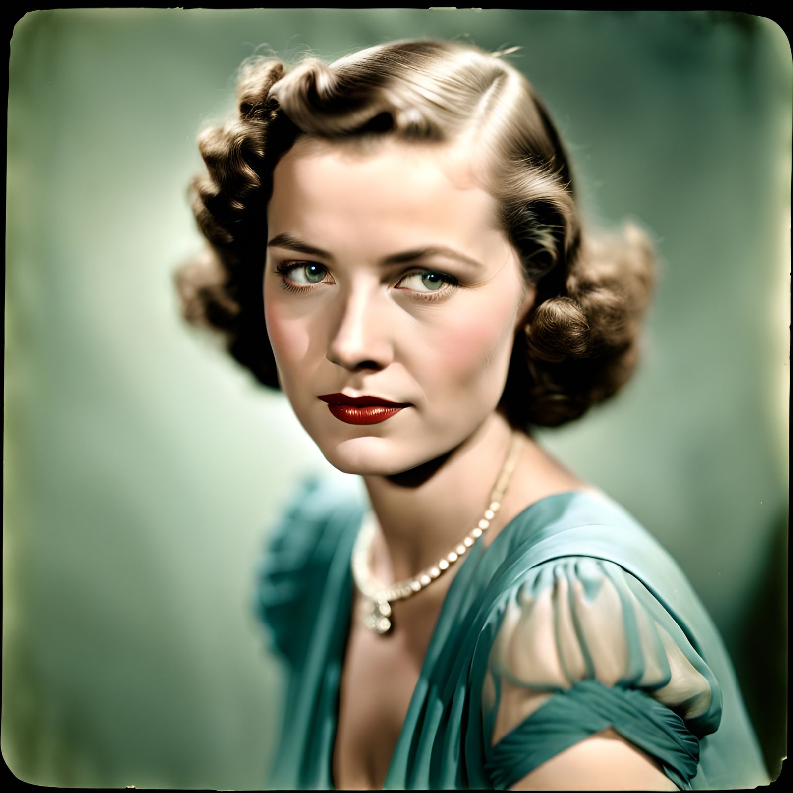 1930s Colorized Portrait of a Young Actress