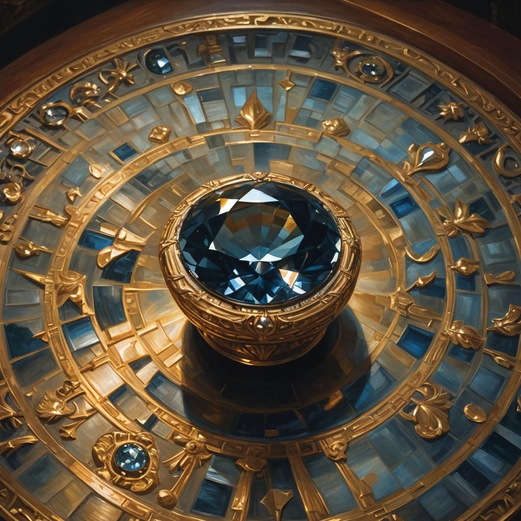 Hope Diamond Glimmers in Historical Oil Painting