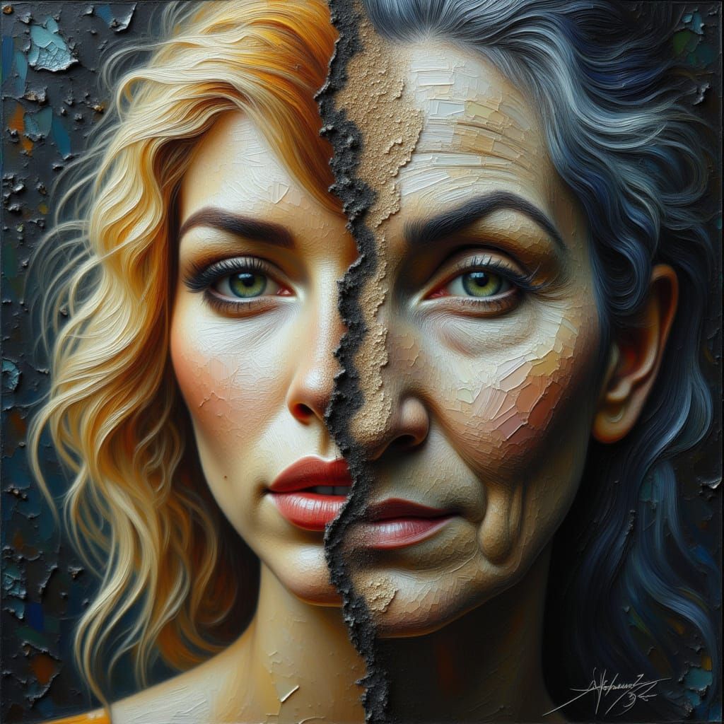 Dual Portrait: Woman in Youth and Old Age