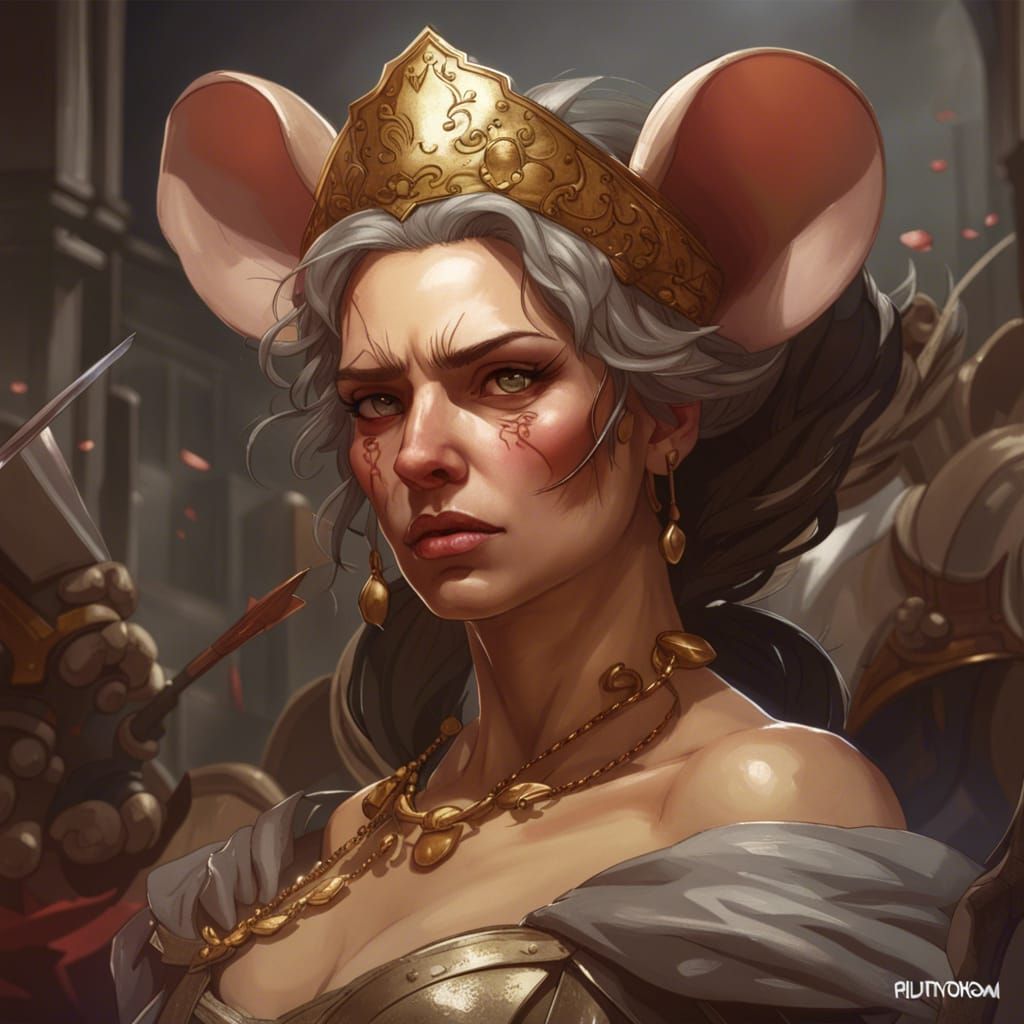 Queen Patches King's Clothes: Artgerm, Rutkowski Style
