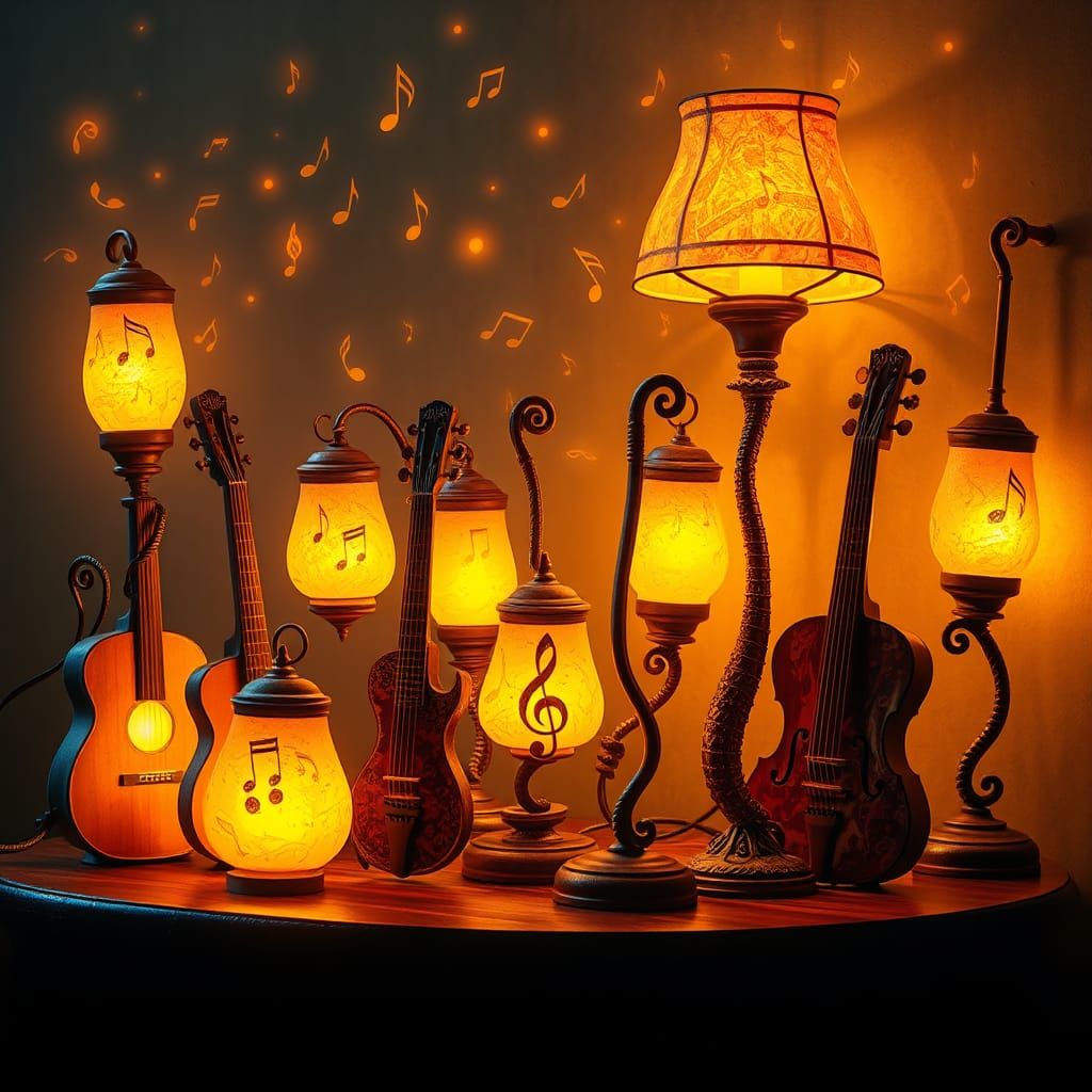 Musical Lamp Collection in Ethereal Lighting