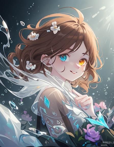 Freckled Young Man with Heterochromia Eyes as Splash Art