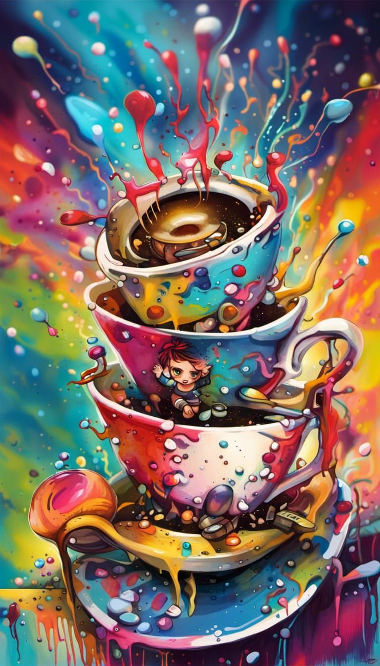 Tea Cup Pixie Graffiti Playground Art