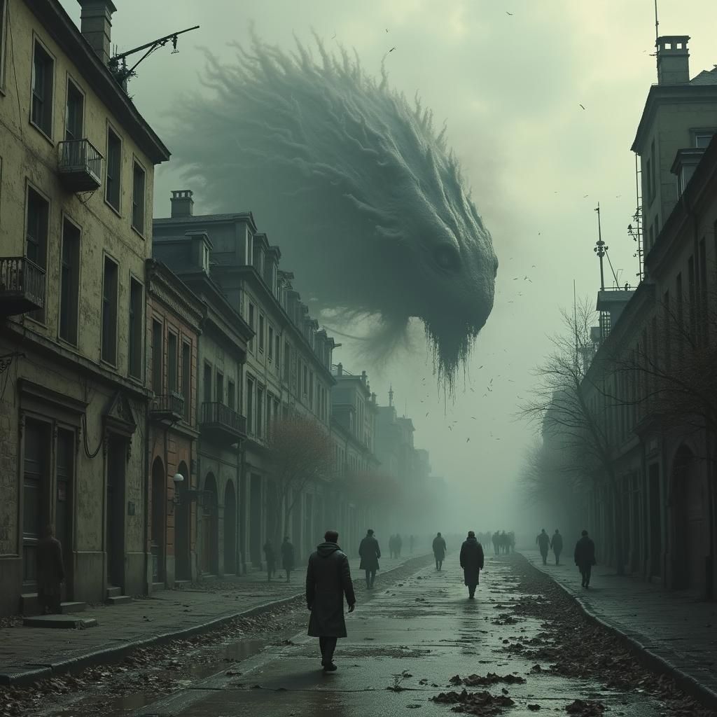 Abandoned City of Horror in Steampunk Surrealism