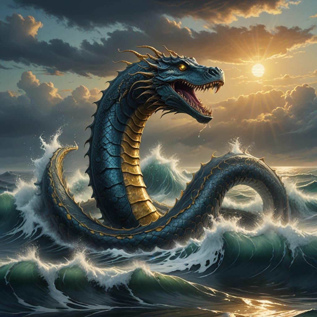 Giant Sea Serpent on North Sea Surface