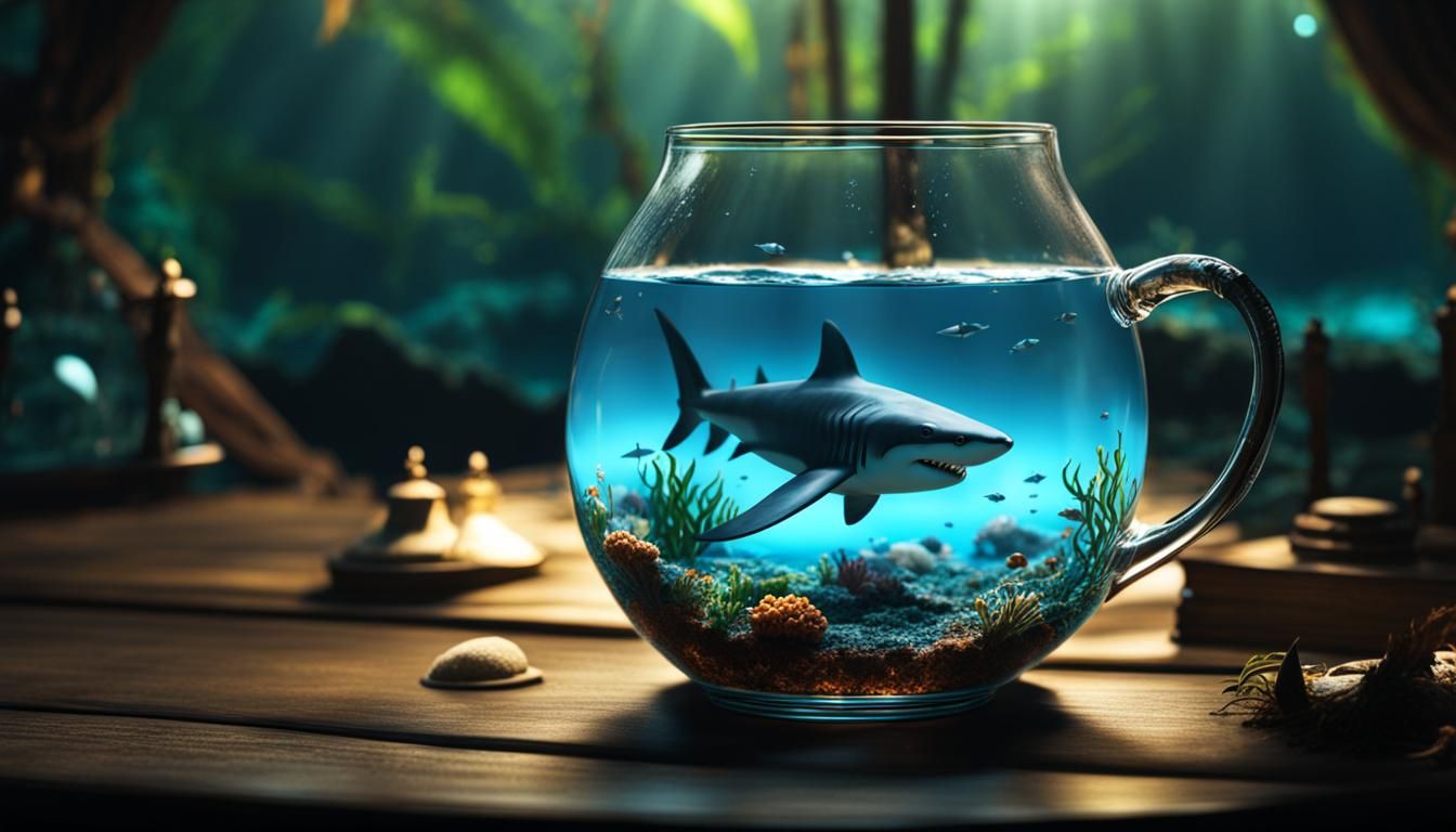 Sunken Pirate Ship in Glass of Water