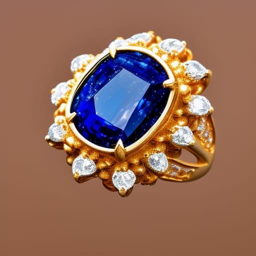 Detailed Gold and Sapphire Ring Photography