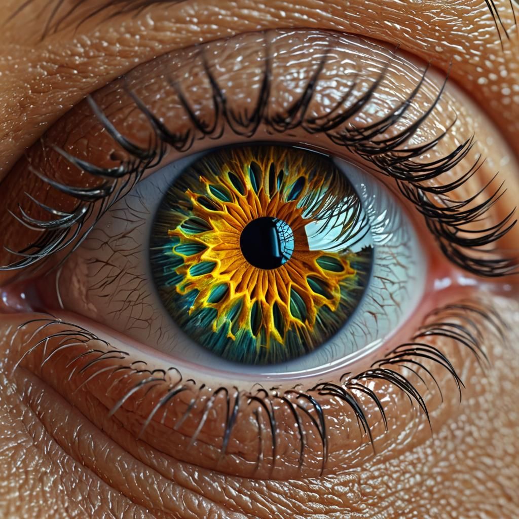 Detailed Macro Photograph of a Vibrant Human Eye