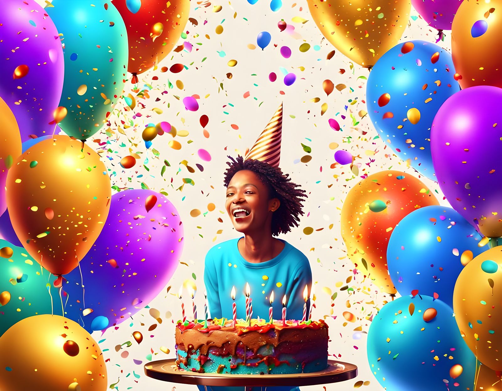 Celebratory Birthday Cake with Candles