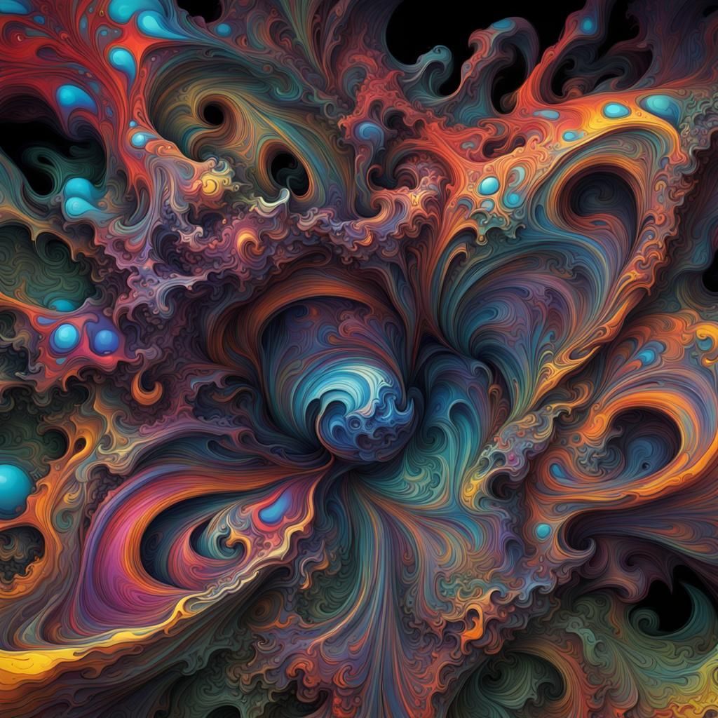 Colorful Fractal Art in Graffiti Style