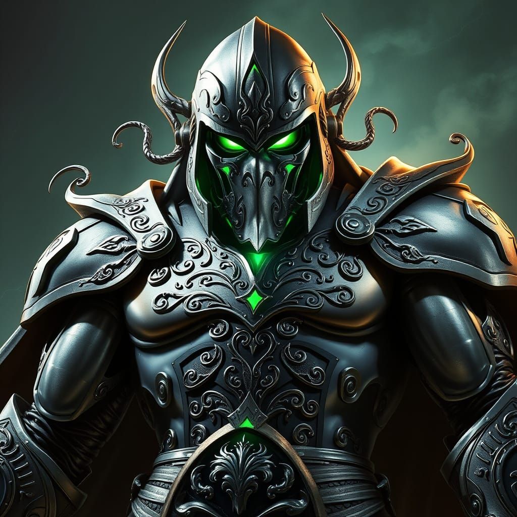 Cyberpunk Doom, Dark Fantasy Metal Armor Figure