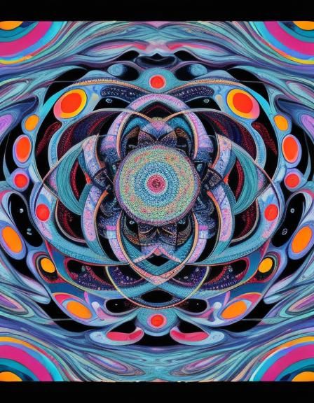 Kaleidoscopic Garden River in Surrealist Style