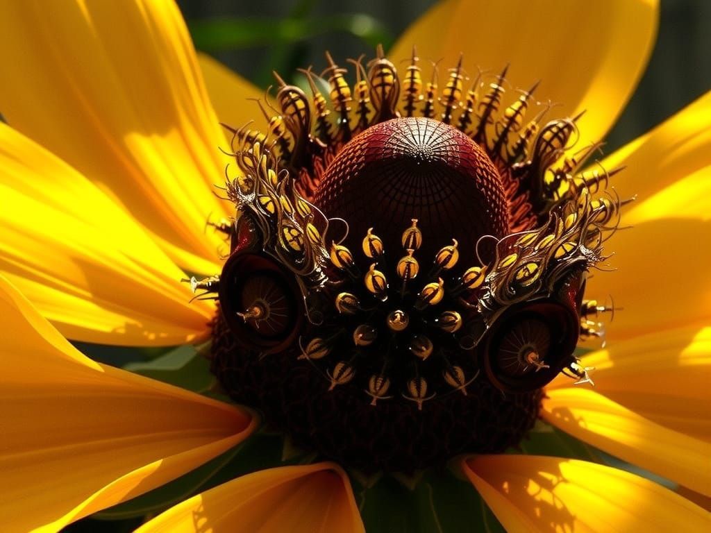 Abstract Brown Eyed Susan Fractal Art