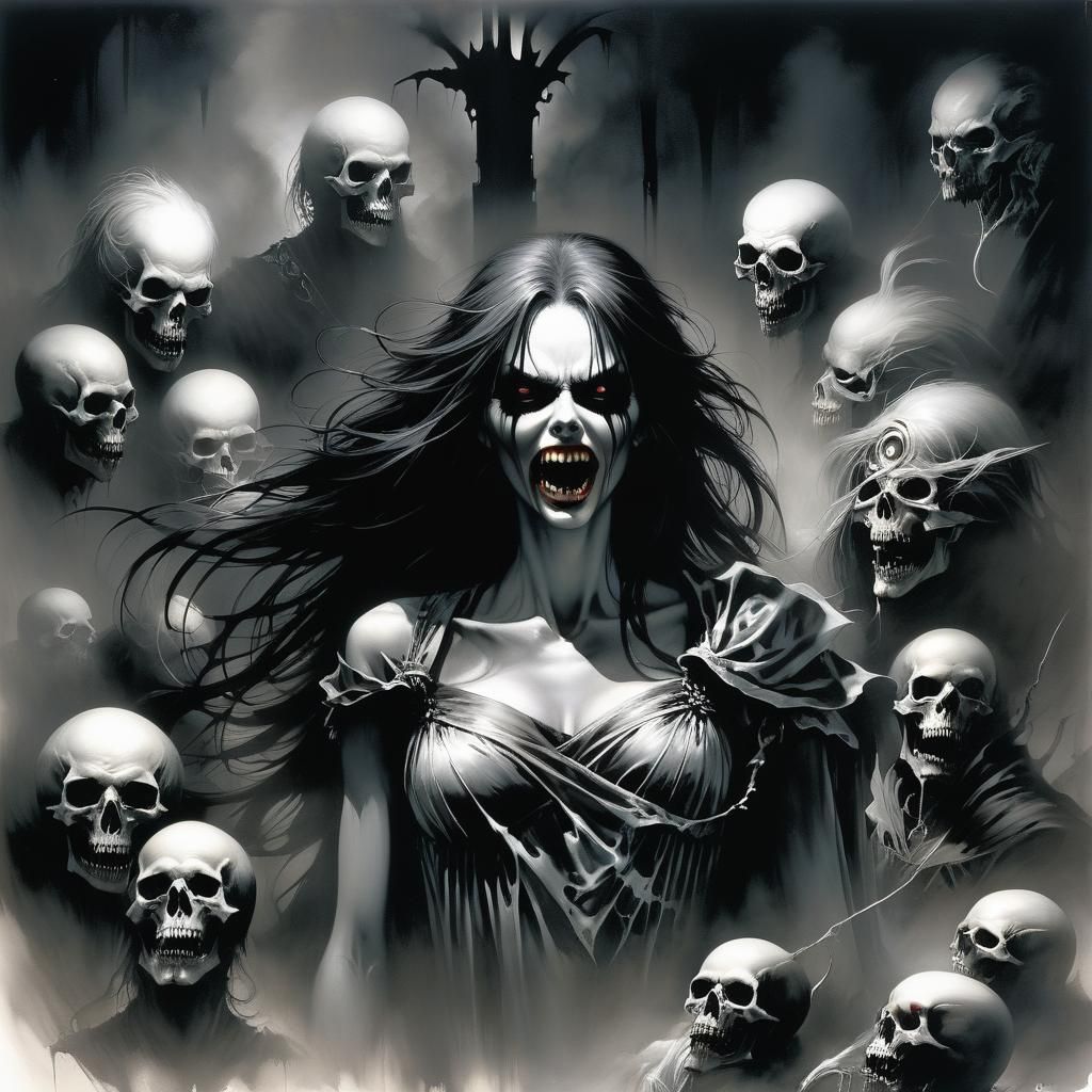 Eerie Grimdark Fantasy Horror Illustration