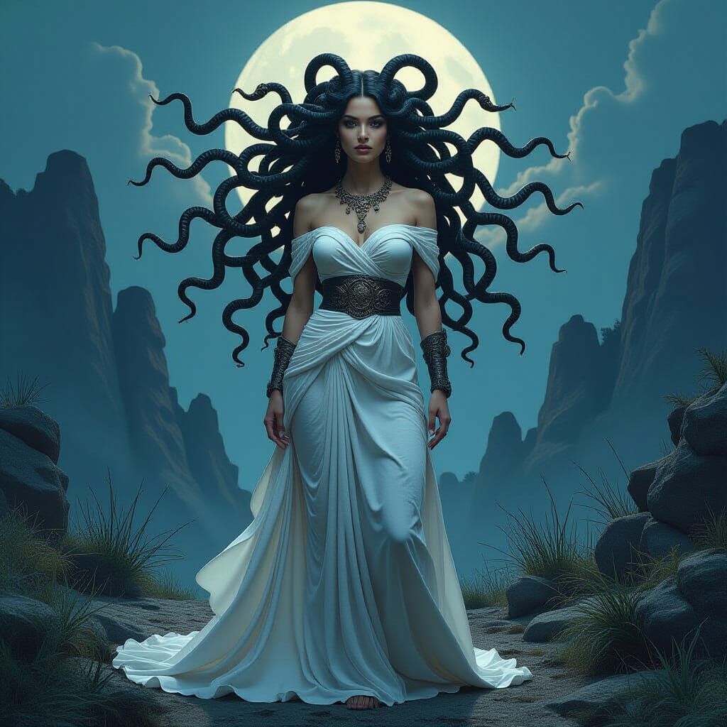 Medusa in a Mystical Greek Landscape
