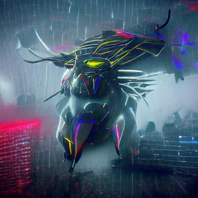 Barbatos, God of Beasts, in Cyberpunk 2099 Style