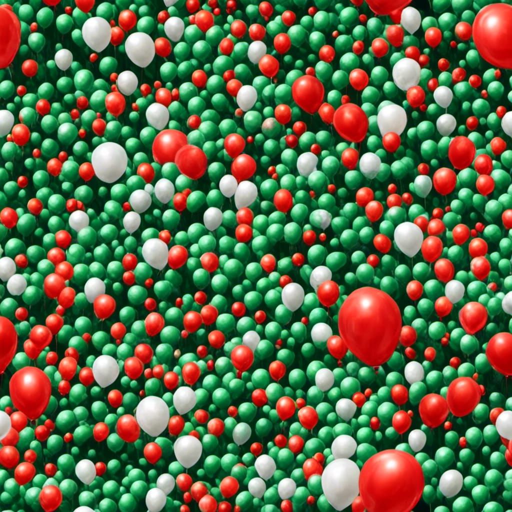 Balloon Christmas Tree in Hyperrealistic Style