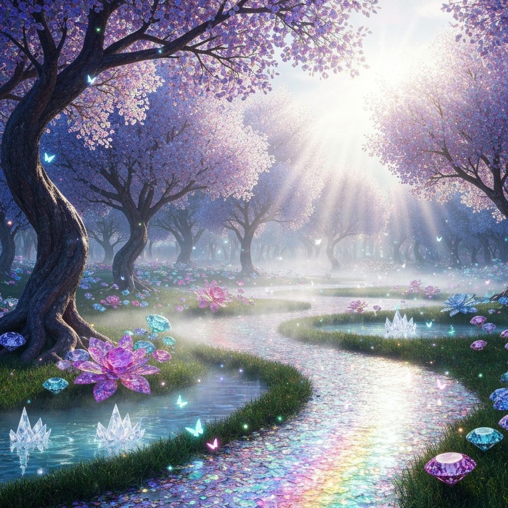 Enchanted Diamond Garden Fantasy Art