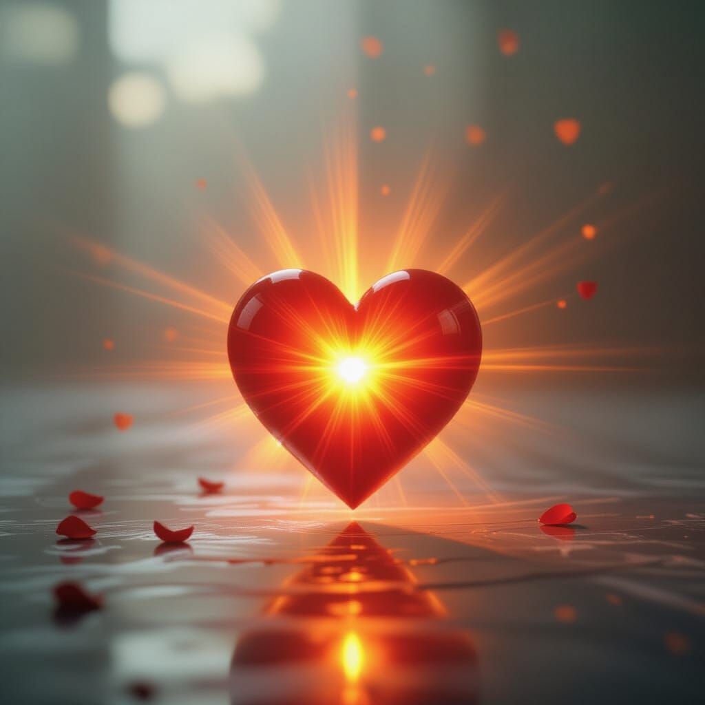 Radiant Heart Emanating Light: Cinematic Film Still