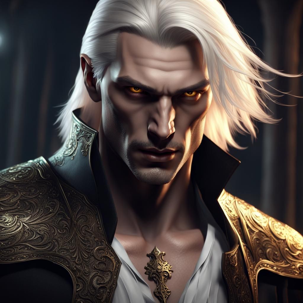 Handsome Vampire with Sword Fantasy Concept Art