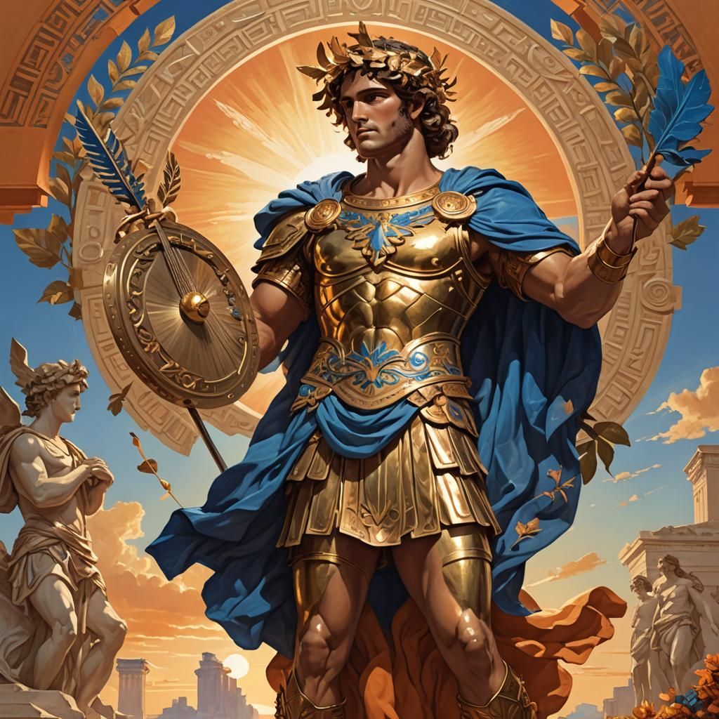 Apollo with Lyre: Greek God Concept Art