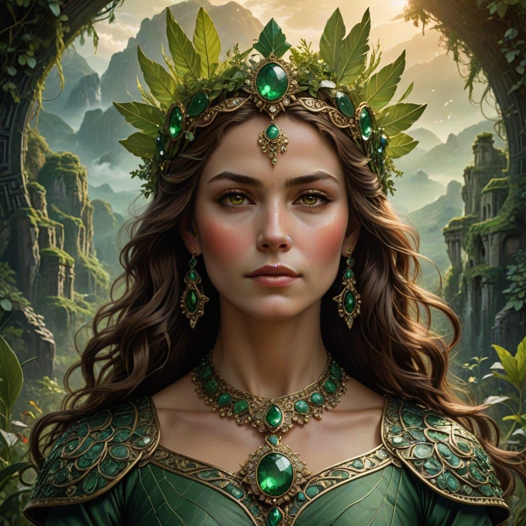 Gaia, Mother of Gods, in Ancient Greek Style