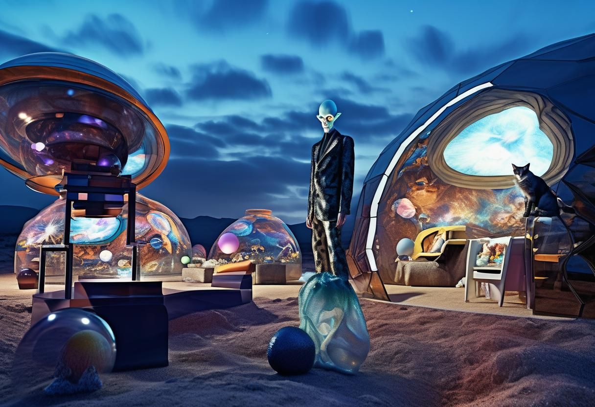 Extravagant Alien Characters in a Cosmic Dreamscape