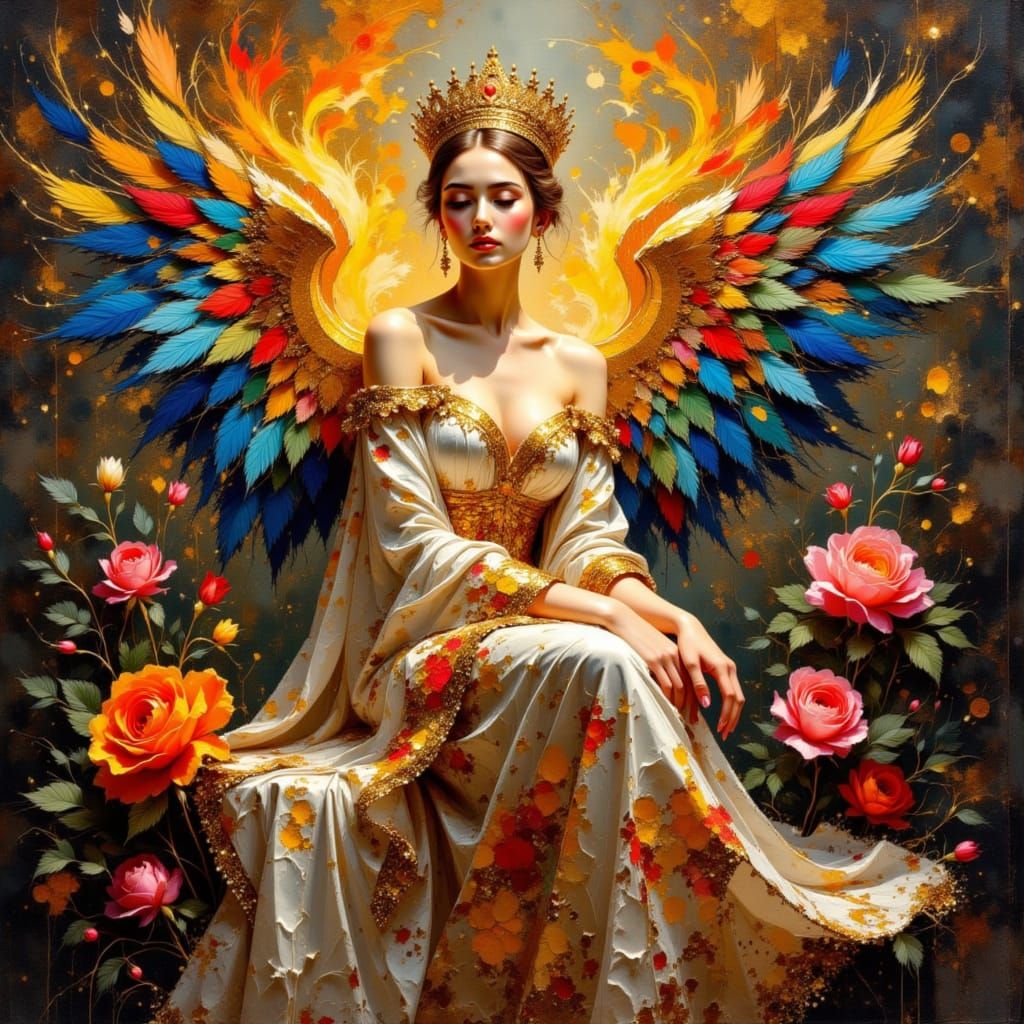 Hera Enthroned with Peacocks: Baroque Majesty