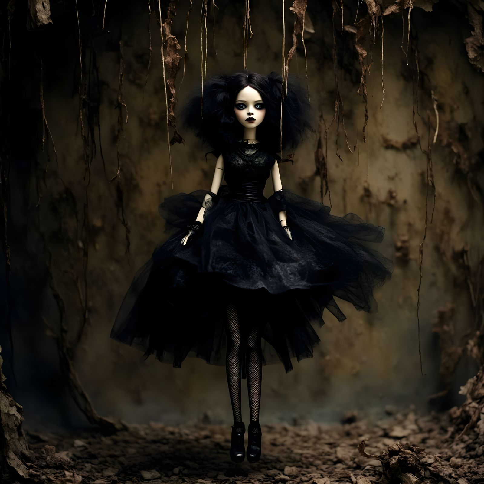 Goth Girl Claymation Marionette