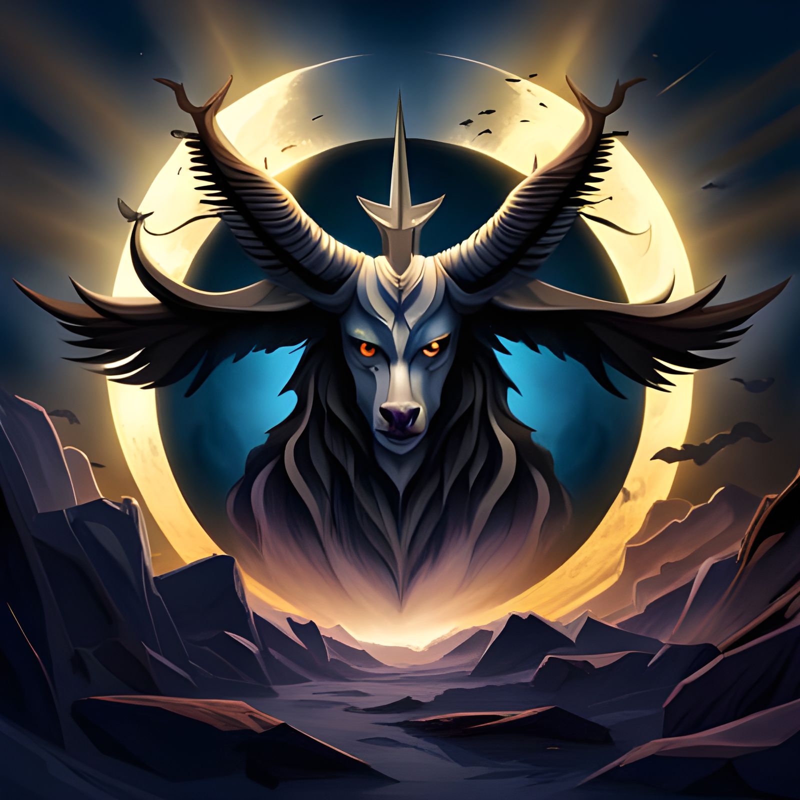 Majestic Baphomet in Dark Fantasy Concept Art