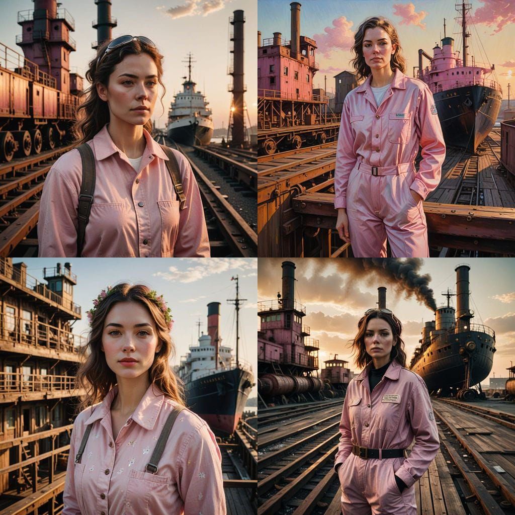 Young Woman Embodies Elegance on Vintage Steamer Ship