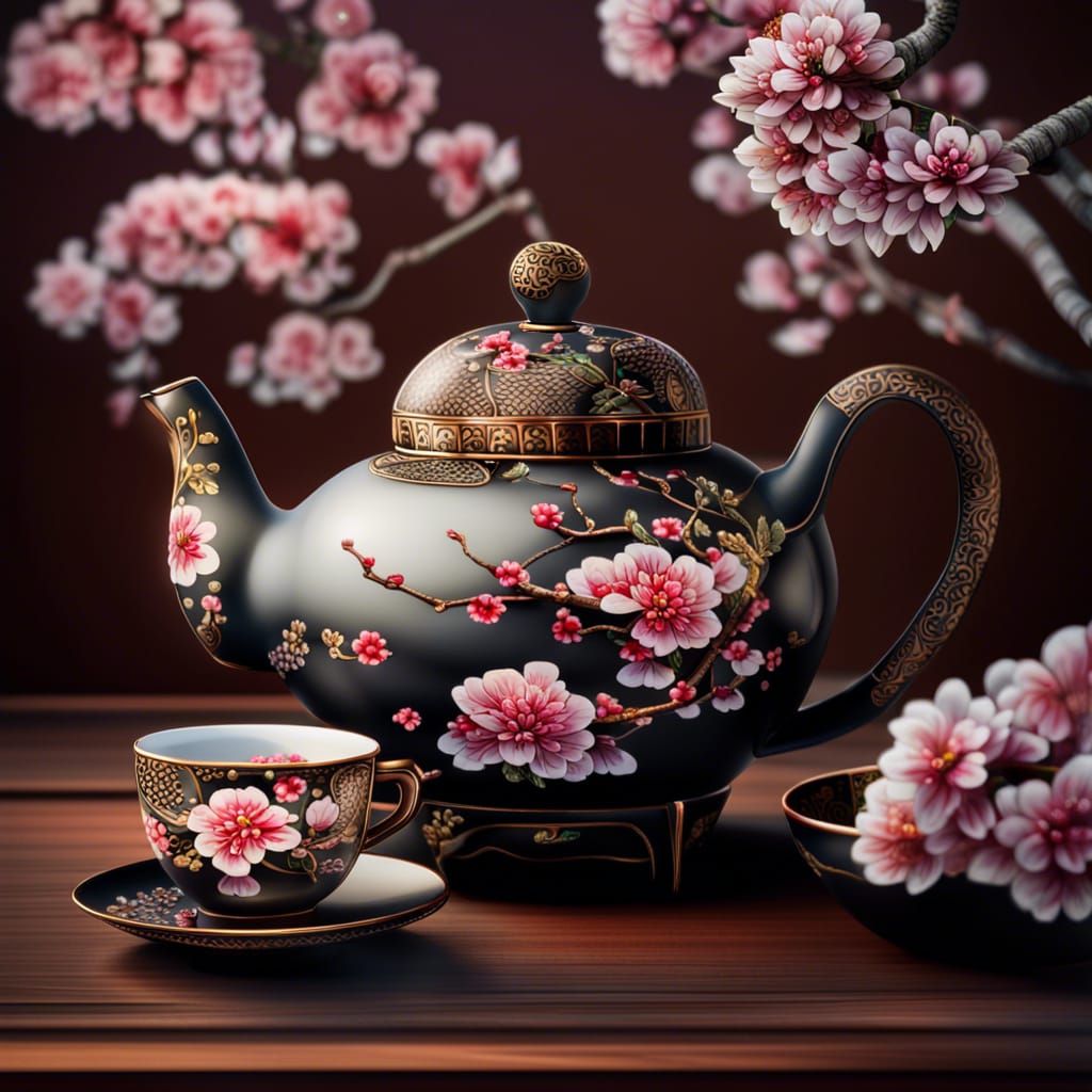 Sakura 🌸 Teapot for tea party challenge