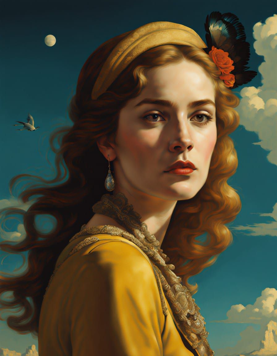 Woman Steps Out of Vintage Car in Dreamy, Cinematic Setting