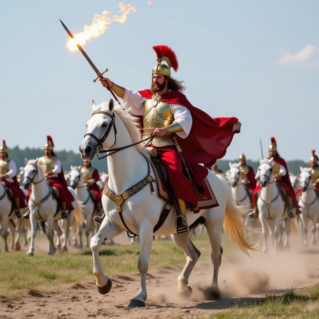 Christ Triumphs Over Evil on White Horse