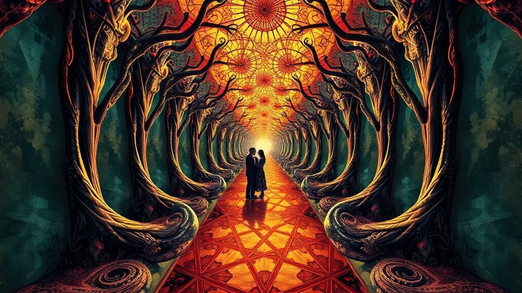 Surreal Fantasy Portrait in MC Escher Style