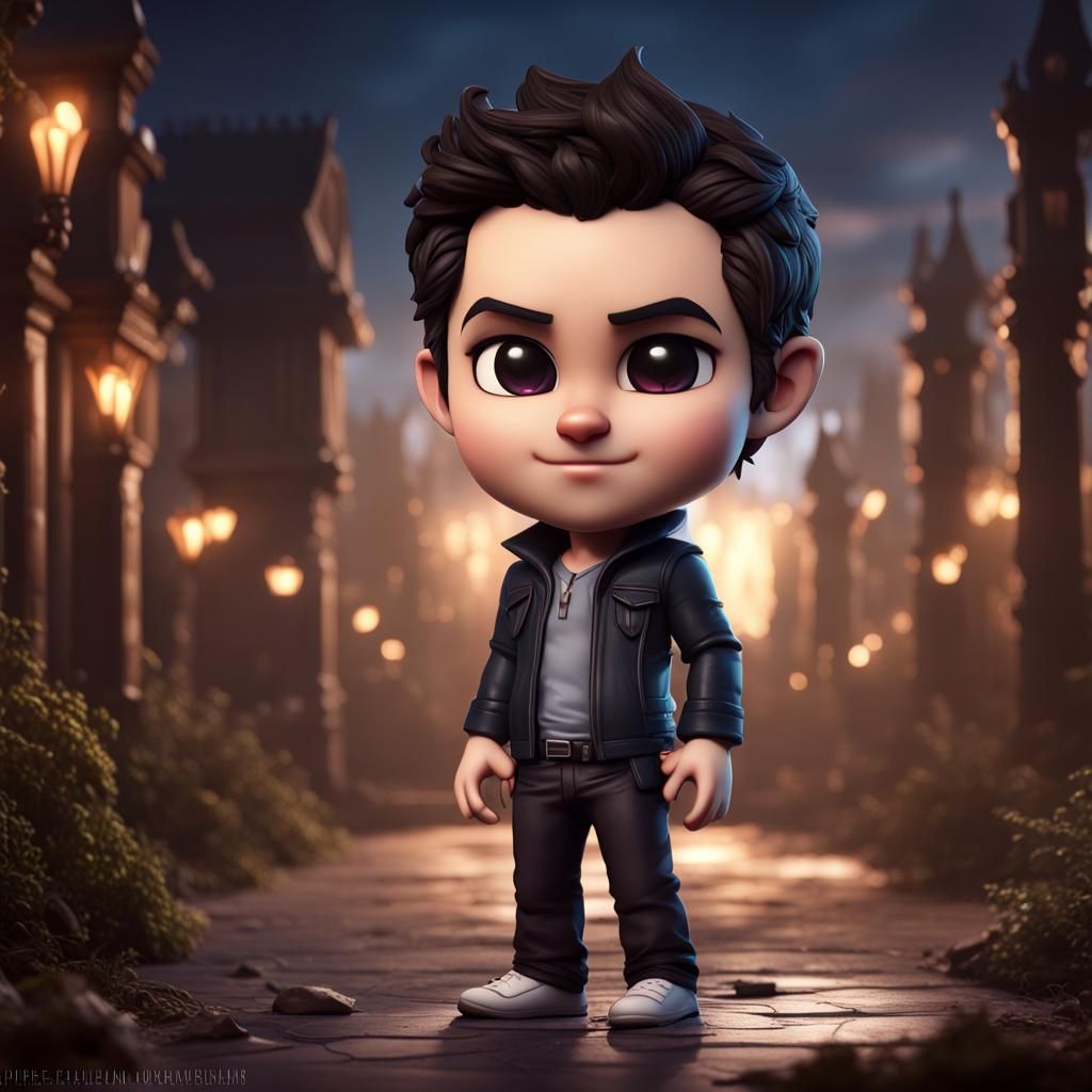 Hyperrealistic Chibi Tyler Lockwood: Detailed Matte Painting