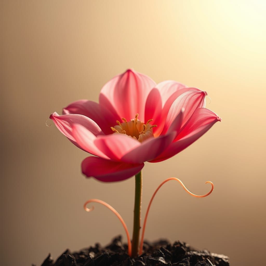 Floral Elegance Embodies Desire in Soft, Shimmering Light