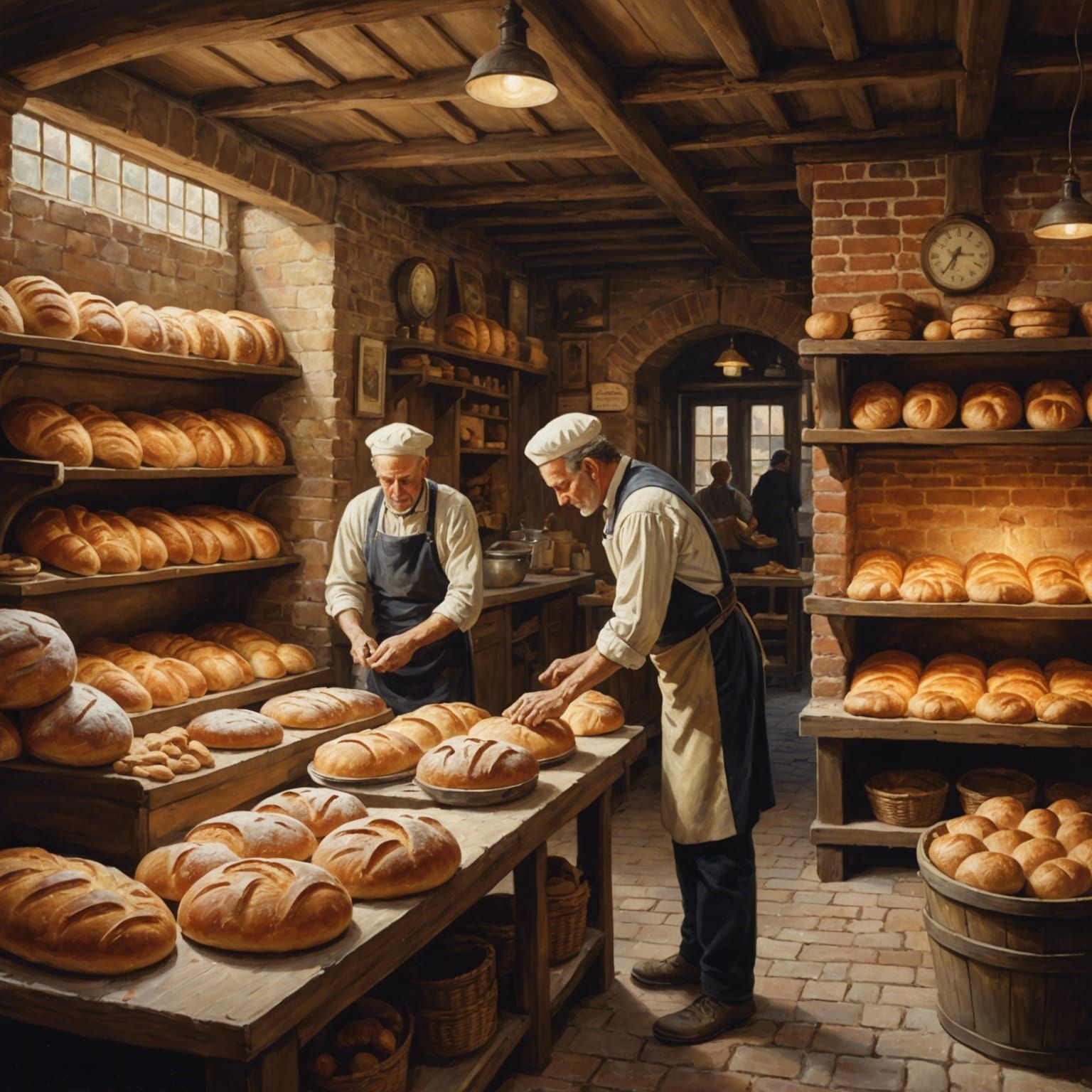 Charming Old-Fashioned Bakery in Oil Painting Style