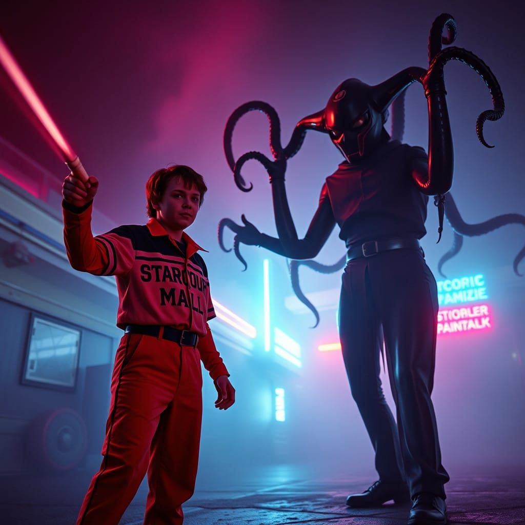 Billy Hargrove Defies Darkness in a Neon-Lit, Retrofuturisti...