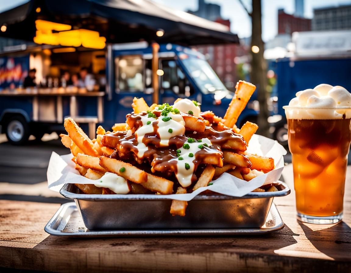 Poutine and Root Beer Float from Food Truck