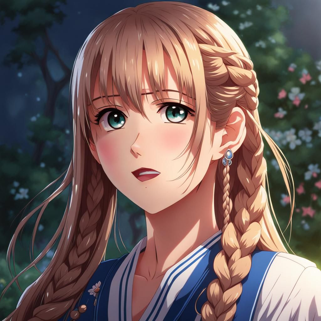 straight hair, braided hair, biting lip, sleepover