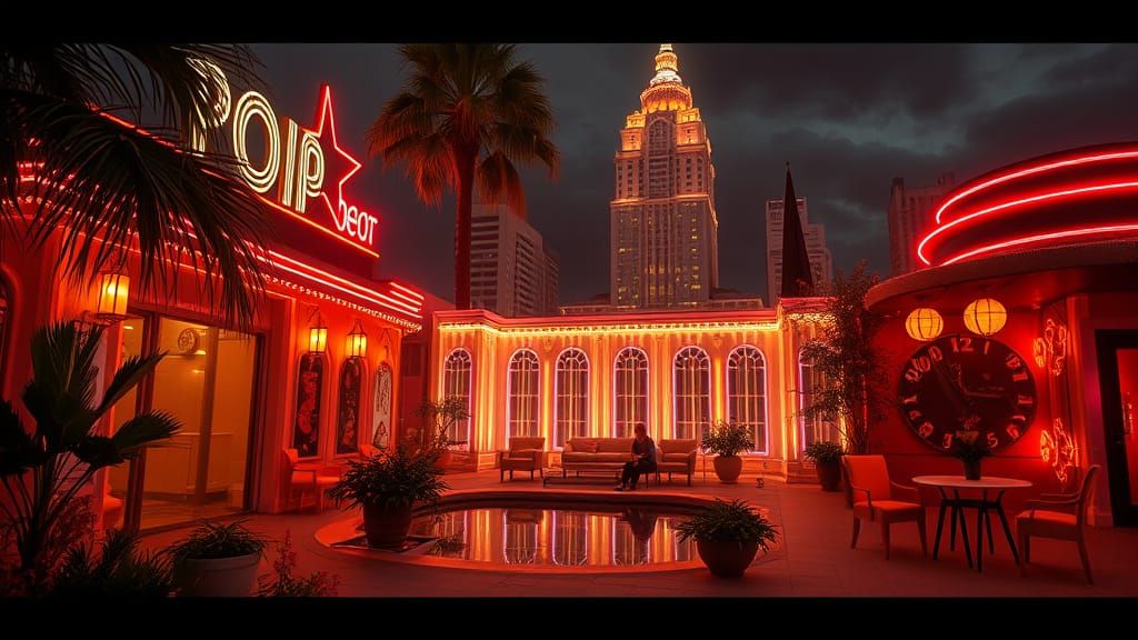 Vibrant Art Deco Summer Dreamscapes in Hyperrealistic Style