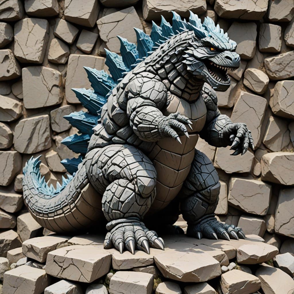 Ancient Monumental Creature Made from Granite