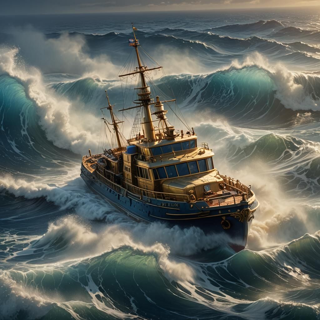 Mercedes-Benz Bumper Ship in Surreal Ocean Art