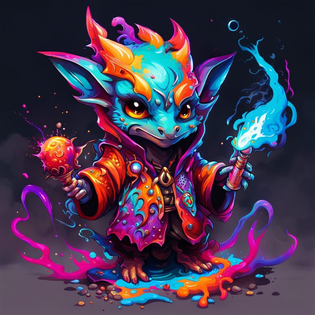 Draconic Sorcerer in Graffiti Art Style
