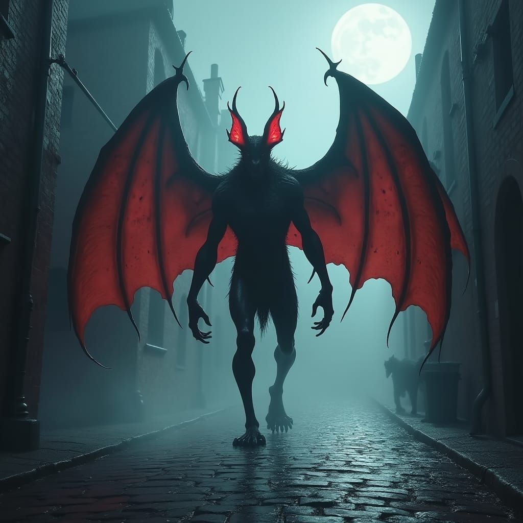 Colossal Bat Creature Emerges in Ancient Town