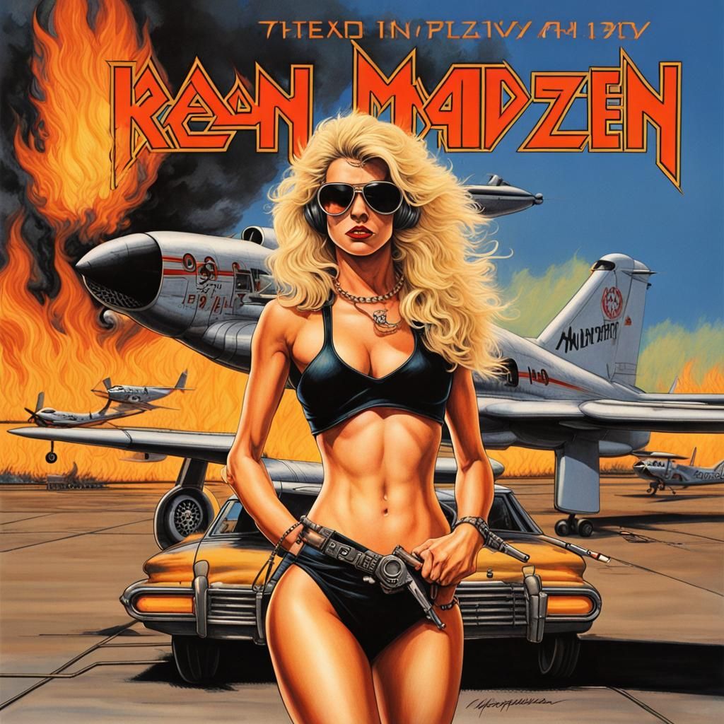 Heavy Metal Album Art: Blonde Woman on Airfield