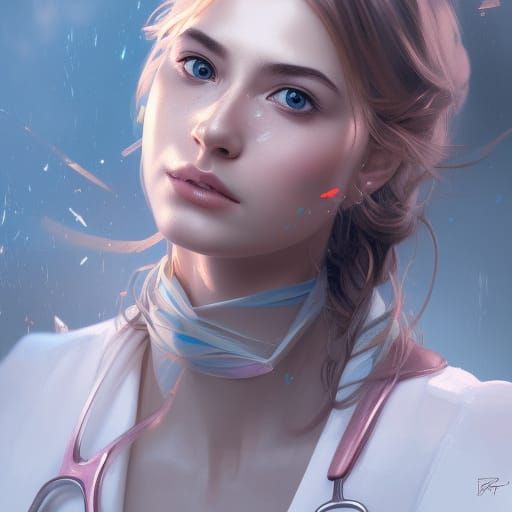 Doctor Girl Portrait in Hyperdetailed Lighting
