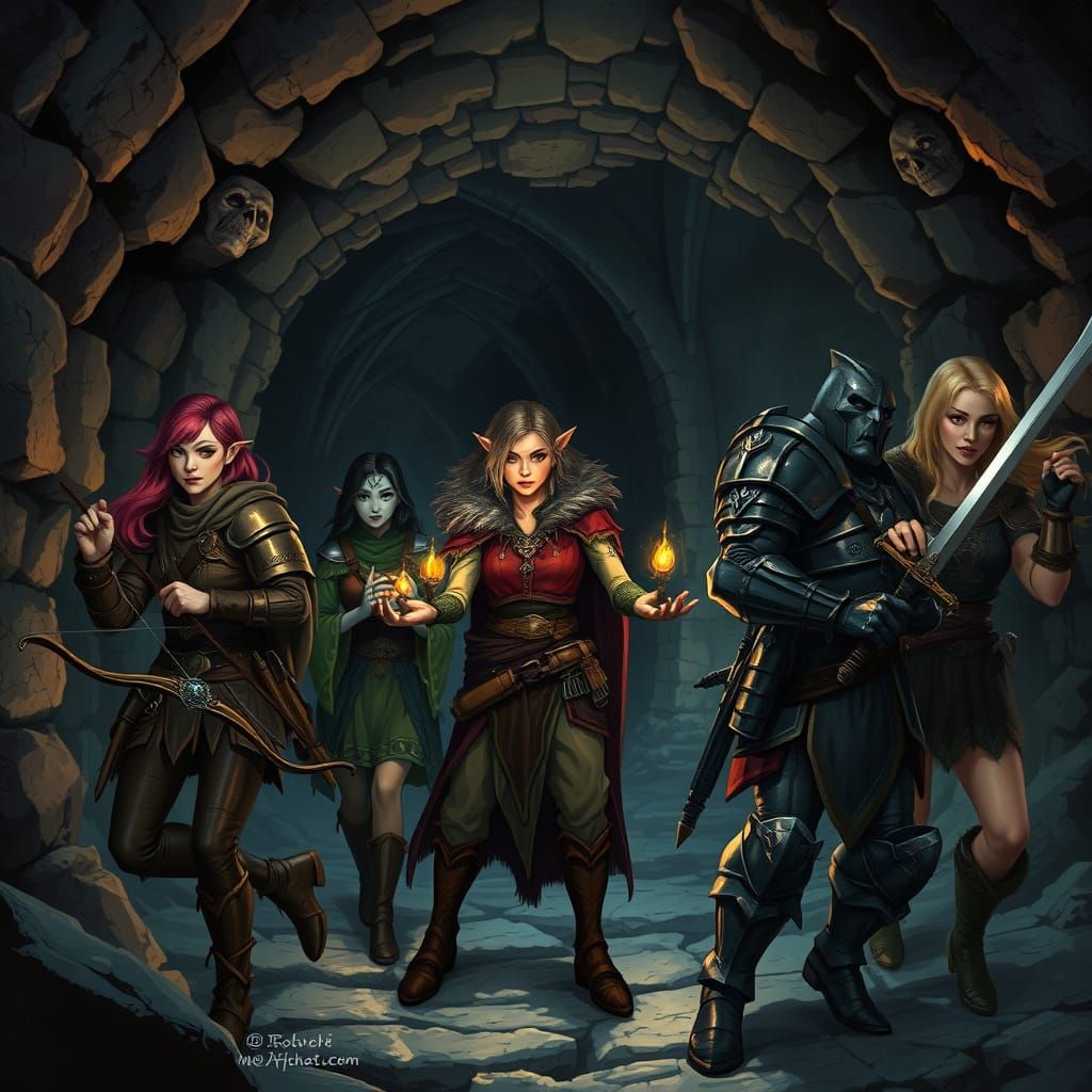 Eerie Catacomb Expedition in a Dimly Lit World