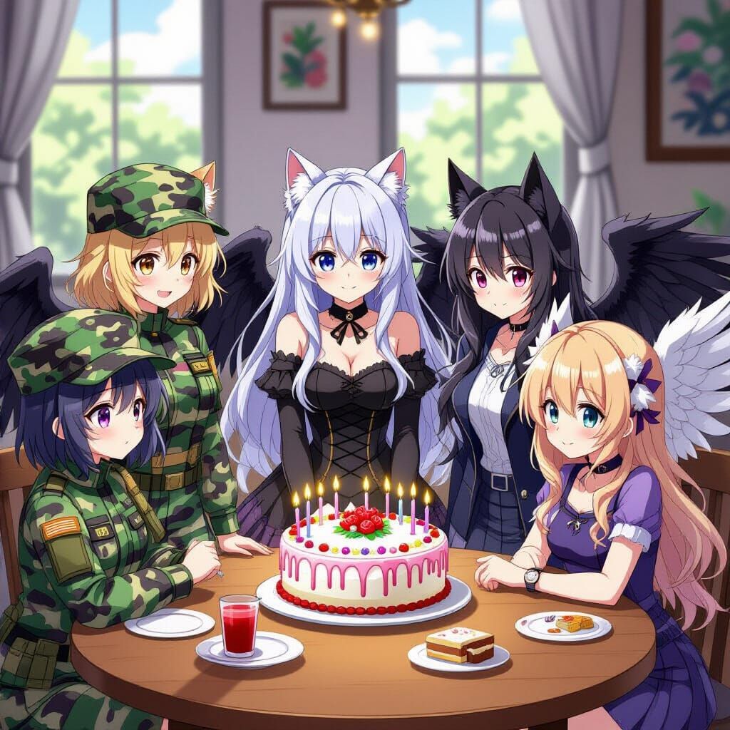 Anime Girls Celebrate Birthday With Detailed Artwork